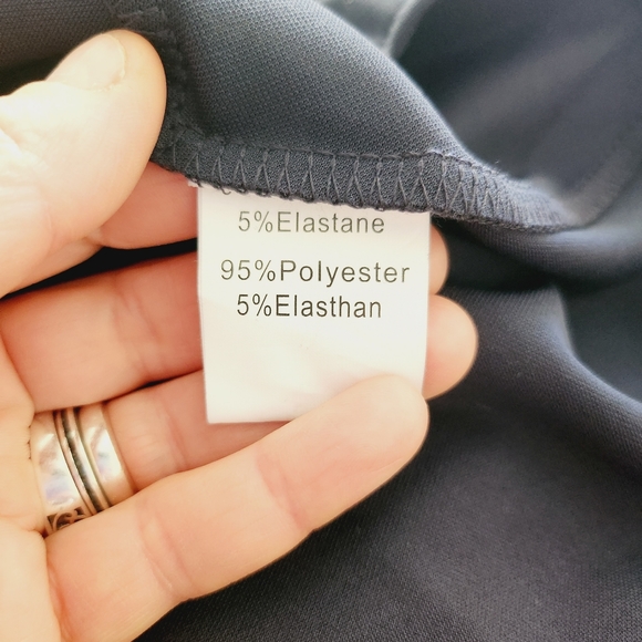 NWT GRACE KARIN navy long sleeves wrap v-neck blouse - Picture 7 of 8